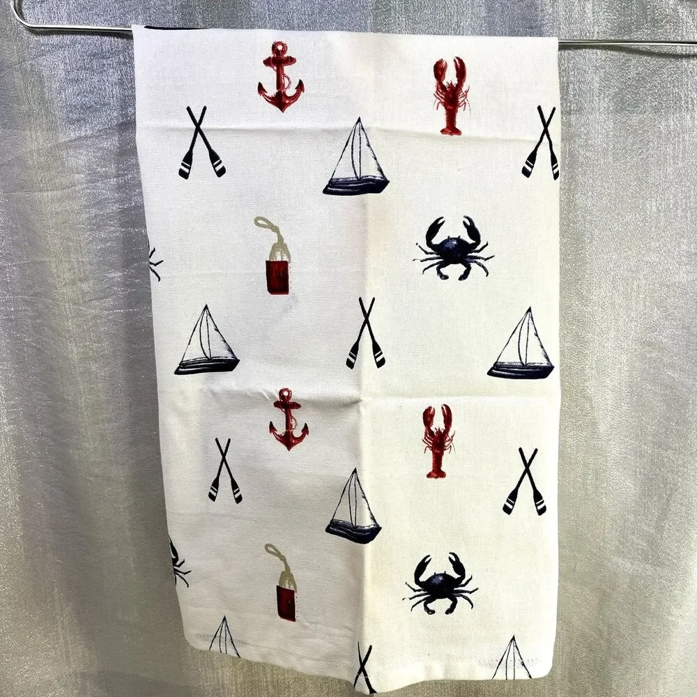 Nautical Linen Napkins Set of 3 Cotton 18x28